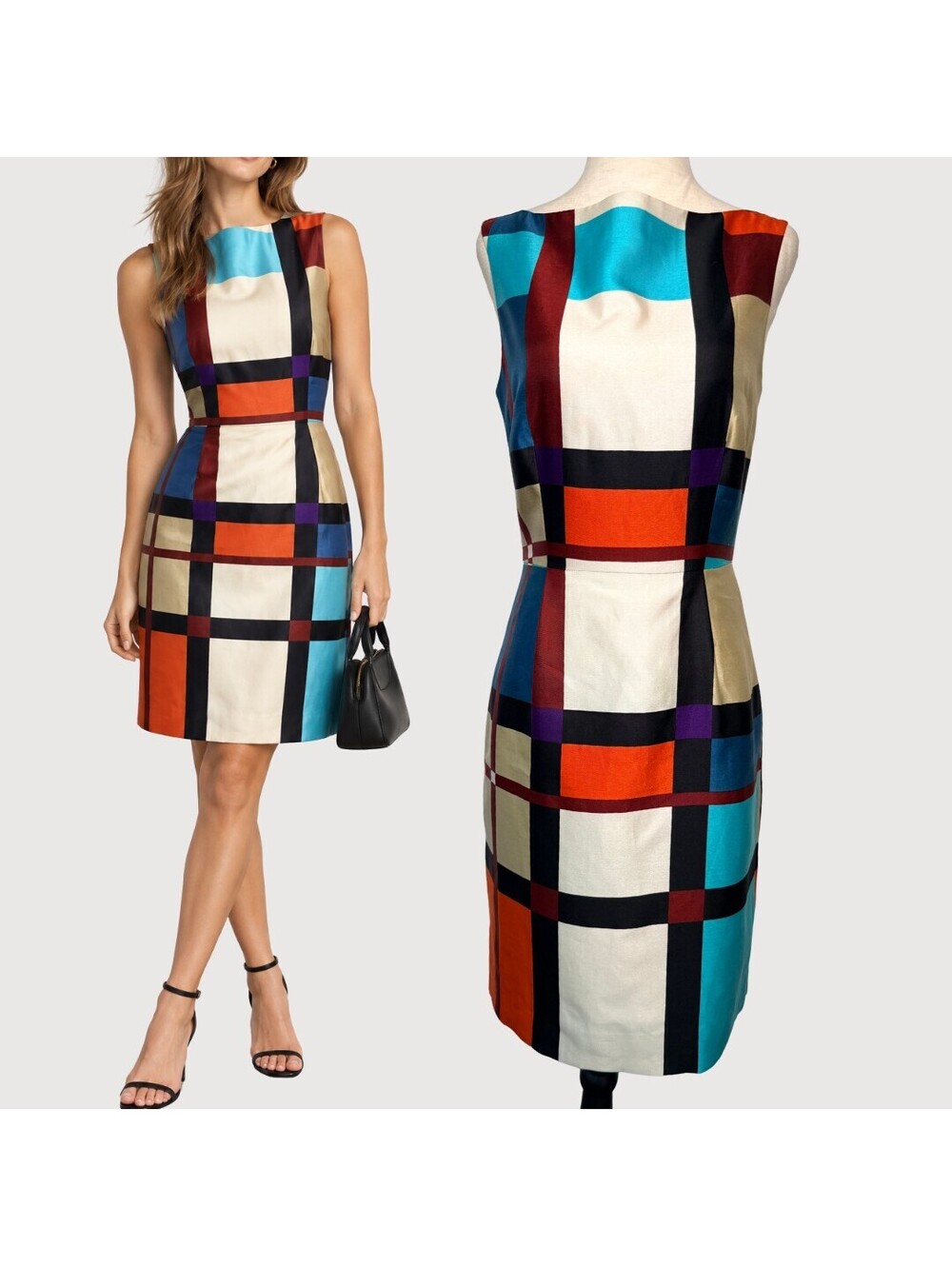 Kate Spade Mod Purdy Silk Cotton Colorblock Dress Size 2